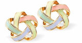 E855 - Colourful Retro Swirly Stud Earrings in Pastel Colours