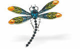 CL91 - Rich Gradation of Yellows, Greens and Blues Enamelled and Crystal Encrusted Dragonfly Brooch by Byzantium