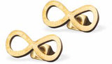 Artisan Infinity Golden Coloured Titanium Steel Stud Earrings