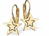 Artisan Star Golden Coloured Titanium Steel Drop Earrings