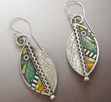 K707 - Boho Leaf Design Drop Earrings