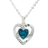 Paua Shell Crystal Framed Heart Necklace