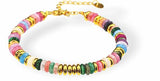 AB24 - multi-color Indian Agate adjustable bracelet