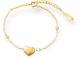 B13 - Golden Chain Bracelet with Heart and extension chain