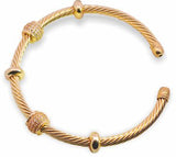 B20 - Twisted Bangle Style Bracelet, Golden Coloured and Adjustable