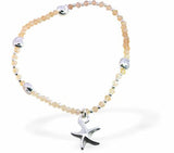 BR68 - Stretch bracelet with Mixed Beads and Starfish Drop