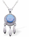 C049 - Silver Coloured Blue Centered Dream Catcher Necklace