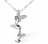 C051 - Silver Coloured Dancing Butterflies Necklace