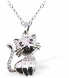 C053 - Silver Coloured Cute Cat Necklace