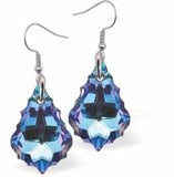 DR84 - Austrian Crystal 16mm Baroque Drop Earrings , Vitrail Light in Colour