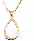 GP87 - Golden Hollow Teardrop Titanium Steel Necklace, 18