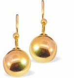 GP94 - Small Ball Drop Earrings  in Golden Titanium Steel