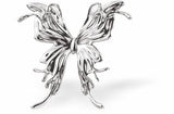 K722 - Delicate Butterfly Brooch, Rhodium Plated