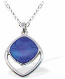 P770 - Paua Shell Rhombus Necklace, Rhodium Plated