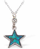 P777 - Paua Shell Star Necklace, Rhodium Plated