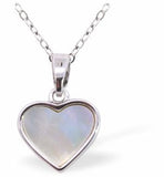 PF18 - Iridescent Heart Pendant, Silver Coloured