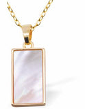 PF28 - Iridescent Rectangular Pendant, Golden Framed