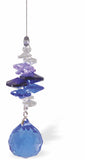 R613 - Austrian Crystal Suncatcher, Multi-faceted, Multi-Coloured Crystals with Blue Sphere