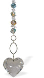 R620 - Austrian Crystal Suncatcher, Multi-Crystal Heart Drop with Oval Links