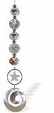 R621 - Austrian Crystal Suncatcher, Multi-faceted Crystals with Swirl Drop - Sea Theme