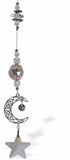 R622 - Austrian Crystal Suncatcher, Multi-faceted Crystals with Moon and Star