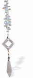 R625 - Austrian Crystal Suncatcher, Multi-faceted Crystals with Hollow Square and Spike Drop