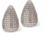 W34 - Waterdrops: Dazzling Teardrop Stud Earrings, Silver Coloured