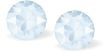 Austrian Crystal Diamond-shape Stud Earrings in Powder Blue, 6mm in size with Sterling Silver Earwires