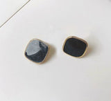 Square Haze Blue Stud Earrings 20mm in size