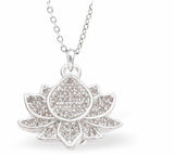 Silver Coloured Lotus Flower Necklace with a choice of Chain